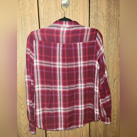 MOSSIMO M Button-down Plaid Boyfriend Style Shirt - Picture 4 of 5